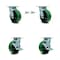 Service Caster 5 Inch Green Poly on Steel Caster Set with Roller Bearings 2 Swivel Lock 2 Brake SCC-30CS520-PUR-GB-BSL-2-TLB-2 - alternate 1